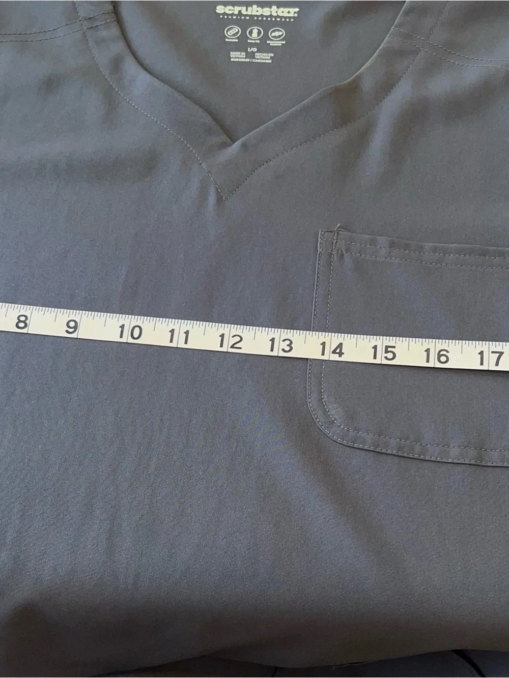 Women’s Scrubstar Premium Top  Charcoal Gray Short Sleeve Work Tee V-neck